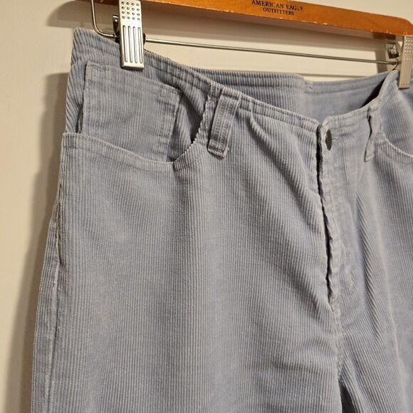 True Vintage Abercrombie & Fitch Corduroy Flare Pants Light Blue Low Rise 8 USA - Picture 12 of 14